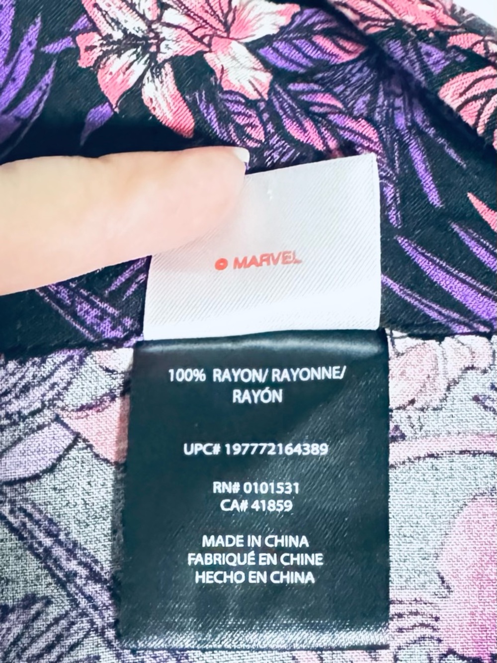 Marvel Venom Hawaiian Camp Shirt Rayon Graphic Aloha Button Up Black Purple - Picture 7 of 9